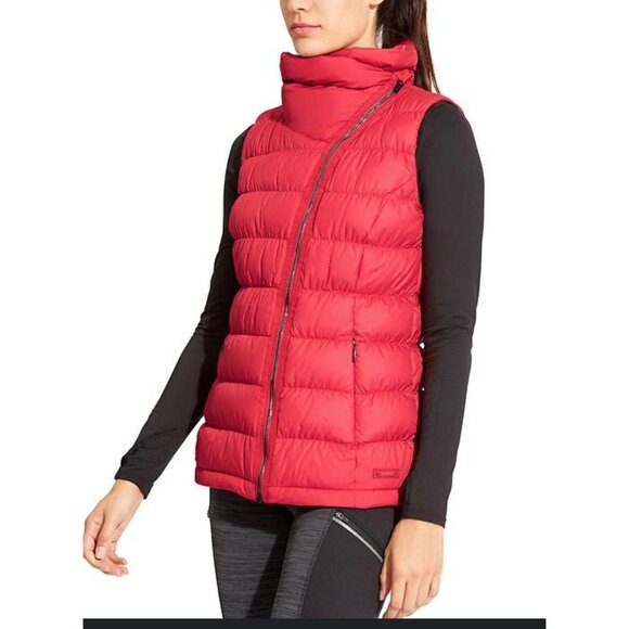 Athleta DOWNABOUT VEST Fall Holiday red vest sz small - Picture 1 of 10